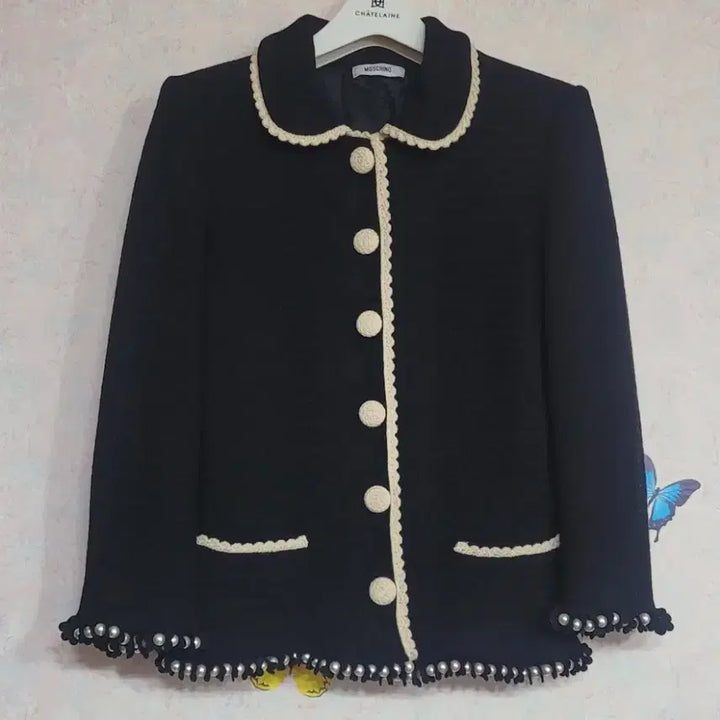 [BUNJANG] Moschino Pearl Knit Jacket / 모스키노 진주 니트 자켓