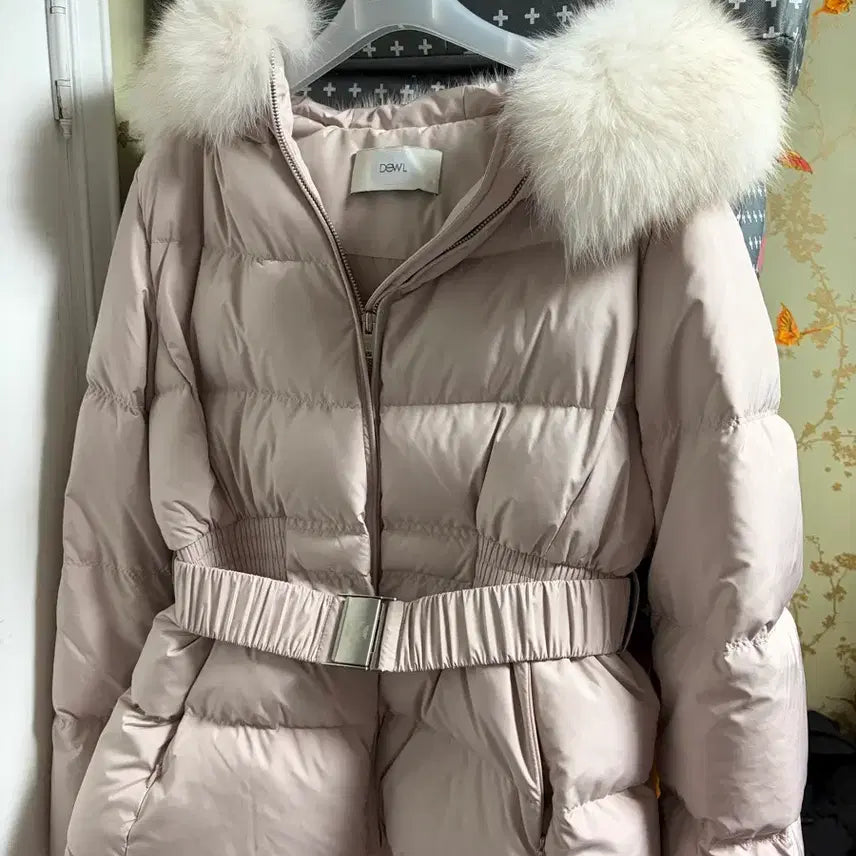 [BUNJANG] DeWL Fox Fur Belted Padded Jacket / 듀엘 폭스퍼 벨티드 패딩
