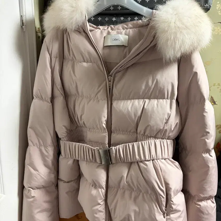 [BUNJANG] DeWL Fox Fur Belted Padded Jacket / 듀엘 폭스퍼 벨티드 패딩