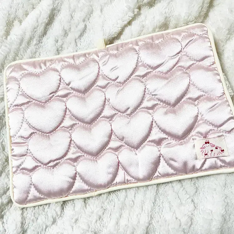 [BUNJANG] Handmade Satin Bold Heart A6 Diary Cover / 핸드메이드 새틴 볼드 하트 A6 다이어리 커버