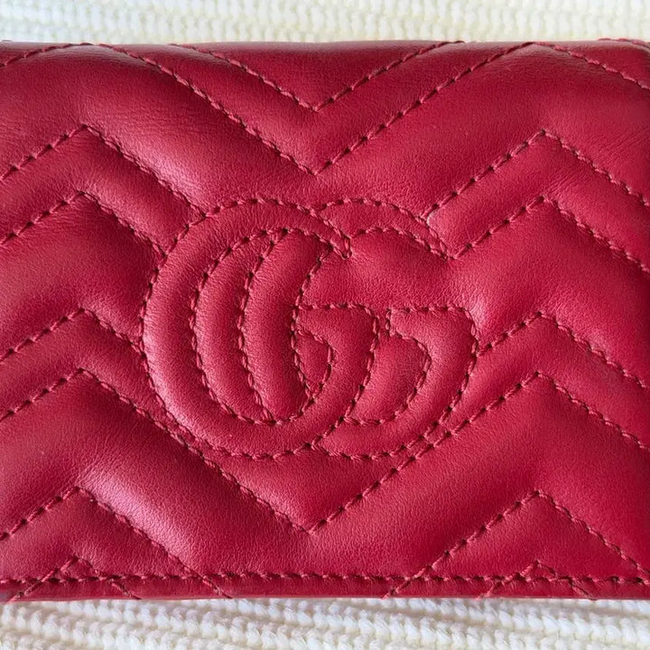 [BUNJANG] Gucci GG Marmont Card Case Red / 구찌 GG 마몽 카드 케이스 레드