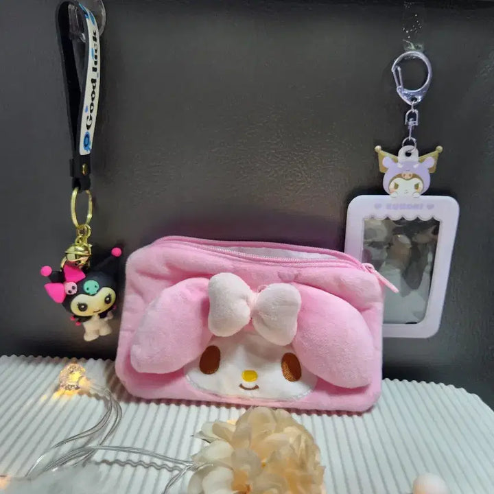 [BUNJANG] My Melody &amp; Kuromi Pouch, Keyring, Card Holder Bundle Set / "마이멜로디와 쿠로미" [파우치. 키링.카드홀더]