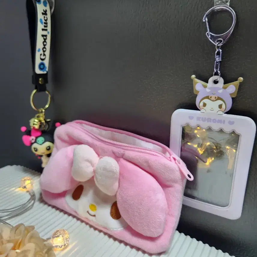 [BUNJANG] My Melody &amp; Kuromi Pouch, Keyring, Card Holder Bundle Set / "마이멜로디와 쿠로미" [파우치. 키링.카드홀더]
