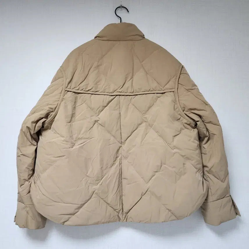 [BUNJANG] ODD FOU Diamond Quilted Bomber Jacket Beige 42 / 오드 봄버 포우 다이아 퀼팅 점퍼 베이지 42