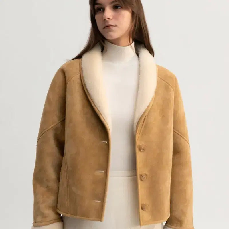 [BUNJANG] Le Signature Shearling Jacket Camel / 르(le) 시그니처 시어링 자켓 카멜