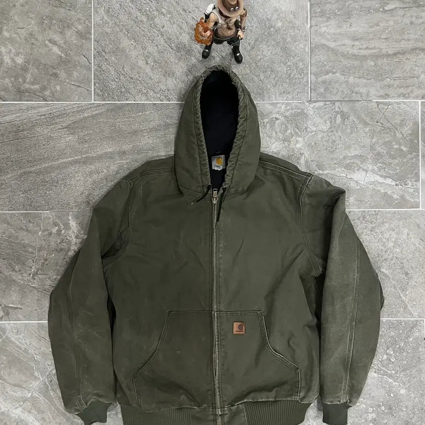 [BUNJANG] Carhartt J130 ARG Duck Active Hooded Jacket (L-TALL) / (L-TALL)칼하트 덕 액티브 후드자켓 J130 ARG 아미그린