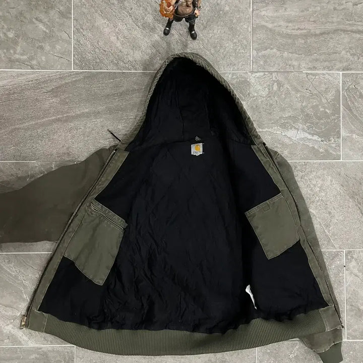 [BUNJANG] Carhartt J130 ARG Duck Active Hooded Jacket (L-TALL) / (L-TALL)칼하트 덕 액티브 후드자켓 J130 ARG 아미그린