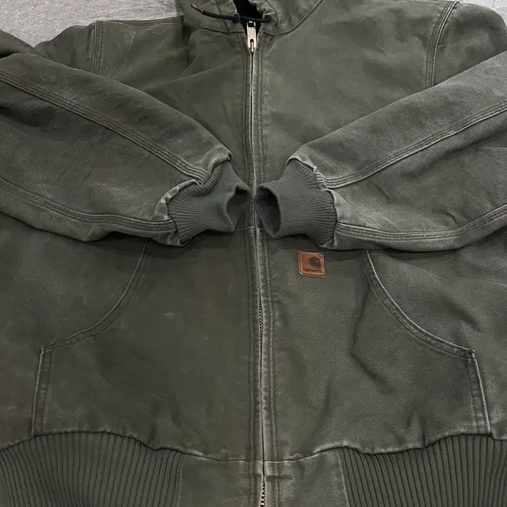 [BUNJANG] Carhartt J130 ARG Duck Active Hooded Jacket (L-TALL) / (L-TALL)칼하트 덕 액티브 후드자켓 J130 ARG 아미그린