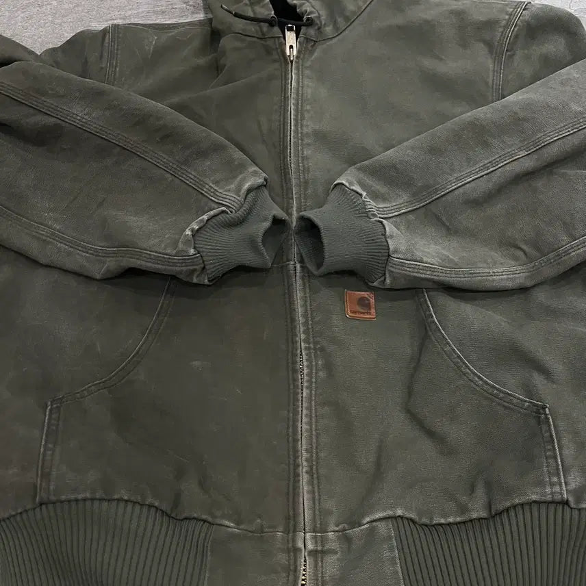 [BUNJANG] Carhartt J130 ARG Duck Active Hooded Jacket (L-TALL) / (L-TALL)칼하트 덕 액티브 후드자켓 J130 ARG 아미그린
