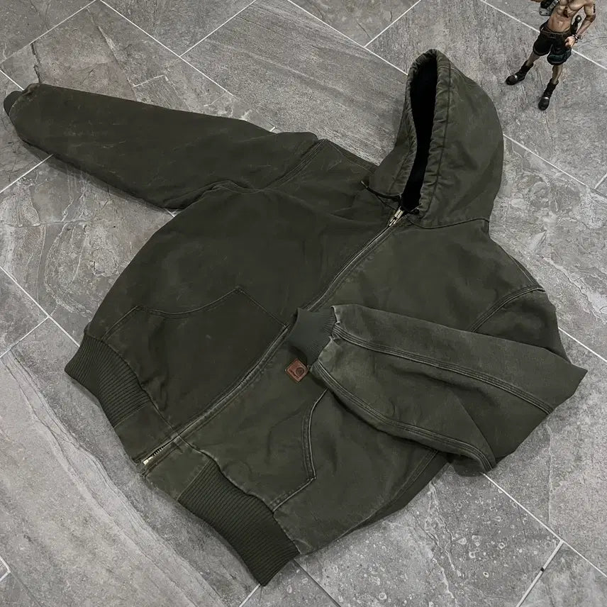 [BUNJANG] Carhartt J130 ARG Duck Active Hooded Jacket (L-TALL) / (L-TALL)칼하트 덕 액티브 후드자켓 J130 ARG 아미그린