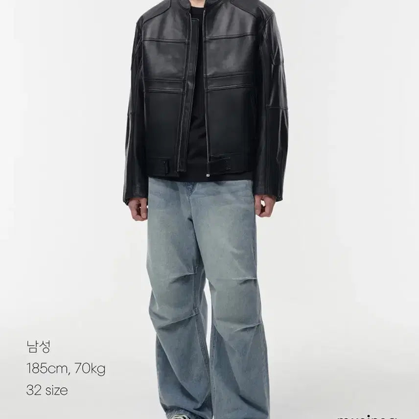 [BUNJANG] Muzak Standard Denim Parachute Pants Sky Blue / 무탠다드 데님 파라슈트 팬츠 스카이 블루