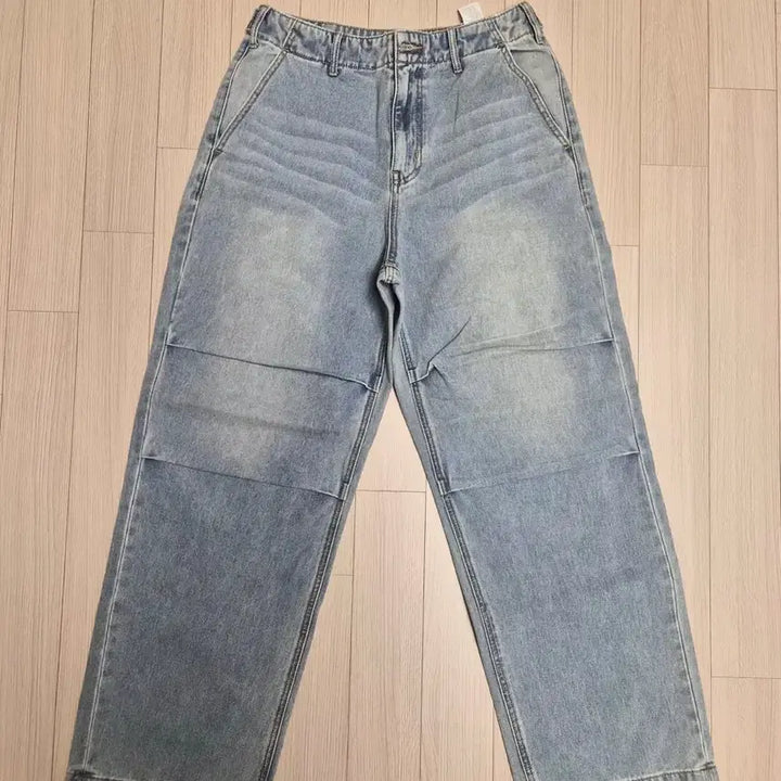 [BUNJANG] Muzak Standard Denim Parachute Pants Sky Blue / 무탠다드 데님 파라슈트 팬츠 스카이 블루