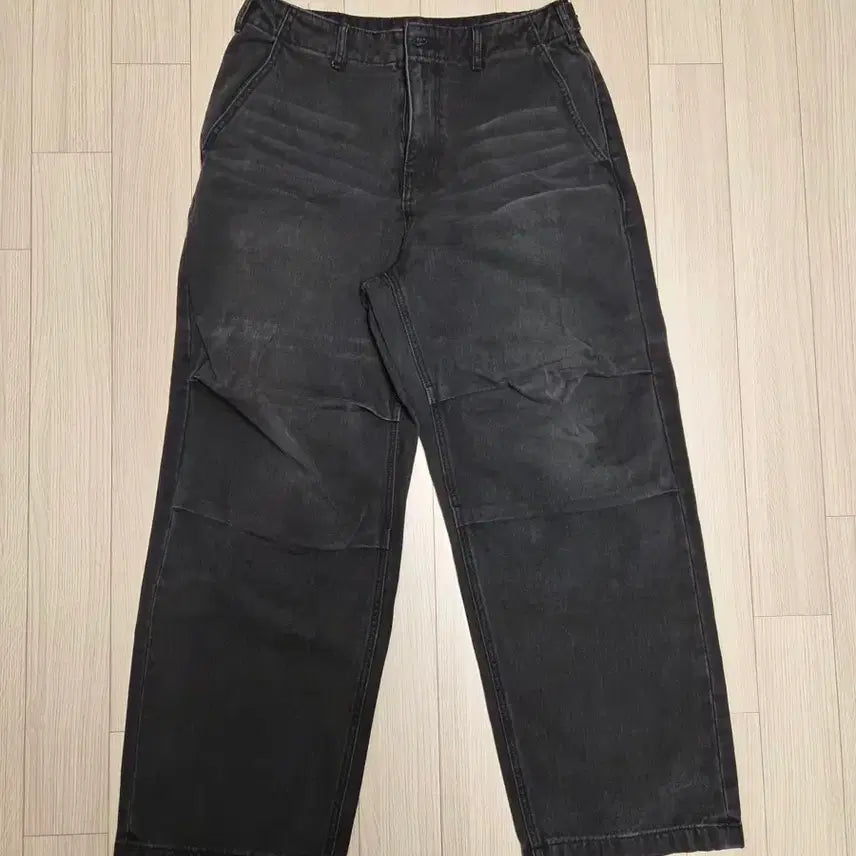 [BUNJANG] Musinsa Standard Washed Black Denim Parachute Pants / 무탠다드 데님 파라슈트 팬츠 워시드 블랙