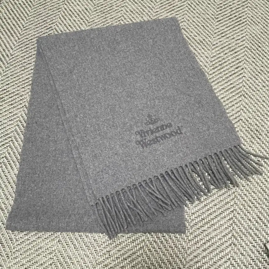 [BUNJANG] Vivienne Westwood Gray Wool Muffler / 비비안 웨스트우드 그레이 울 머플러