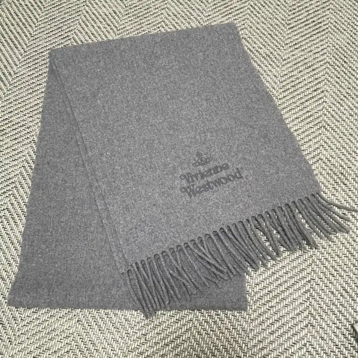 [BUNJANG] Vivienne Westwood Gray Wool Muffler / 비비안 웨스트우드 그레이 울 머플러