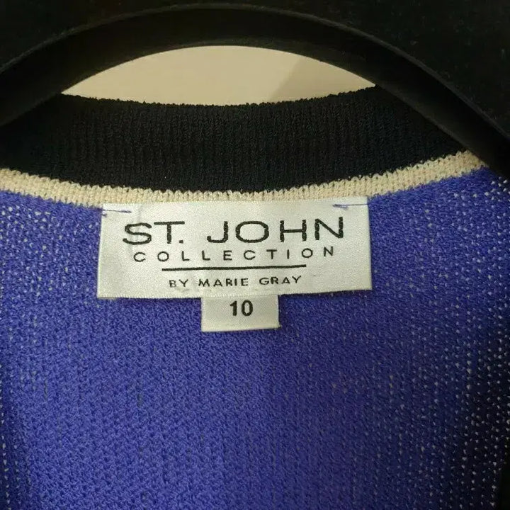 [BUNJANG] ST. JOHN Collection Luxury Beaded Trim Long Jacket / 드라이완료)명품 ST.JOHN 센존 컬렉션 럭셔리 비즈라인배색 롱 자켓