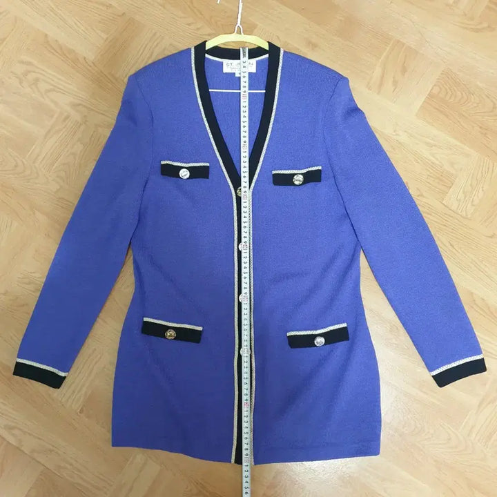 [BUNJANG] ST. JOHN Collection Luxury Beaded Trim Long Jacket / 드라이완료)명품 ST.JOHN 센존 컬렉션 럭셔리 비즈라인배색 롱 자켓