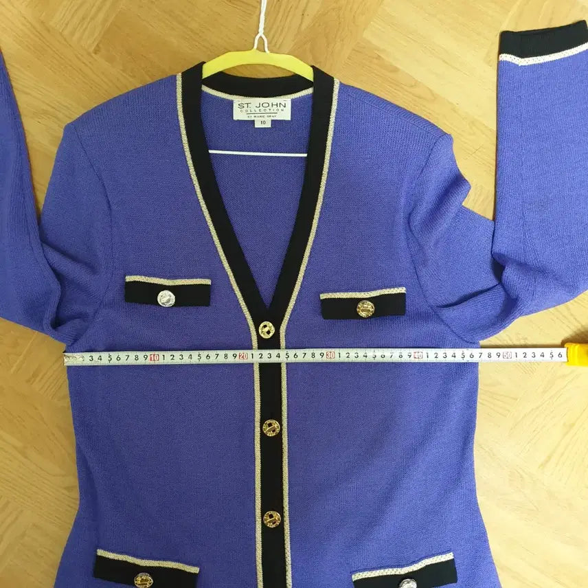 [BUNJANG] ST. JOHN Collection Luxury Beaded Trim Long Jacket / 드라이완료)명품 ST.JOHN 센존 컬렉션 럭셔리 비즈라인배색 롱 자켓