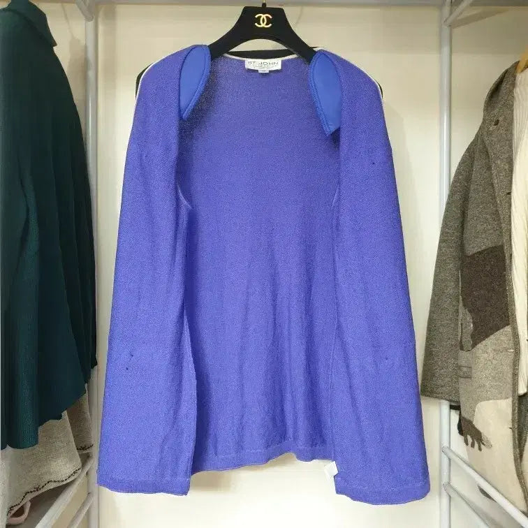 [BUNJANG] ST. JOHN Collection Luxury Beaded Trim Long Jacket / 드라이완료)명품 ST.JOHN 센존 컬렉션 럭셔리 비즈라인배색 롱 자켓
