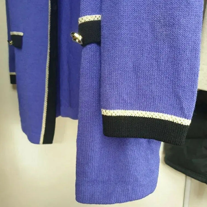[BUNJANG] ST. JOHN Collection Luxury Beaded Trim Long Jacket / 드라이완료)명품 ST.JOHN 센존 컬렉션 럭셔리 비즈라인배색 롱 자켓
