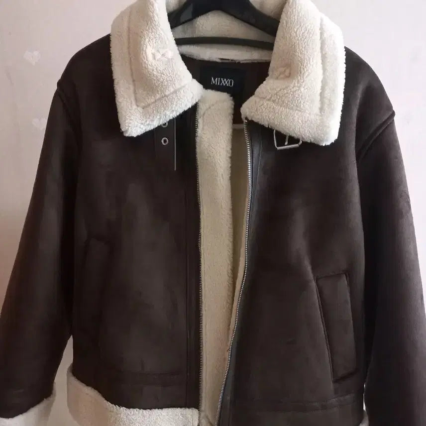 [BUNJANG] MISO Stand Collar Mouton Jacket Brown (Size M) / 미쏘 스탠카라 무스탕 브라운 m사이즈