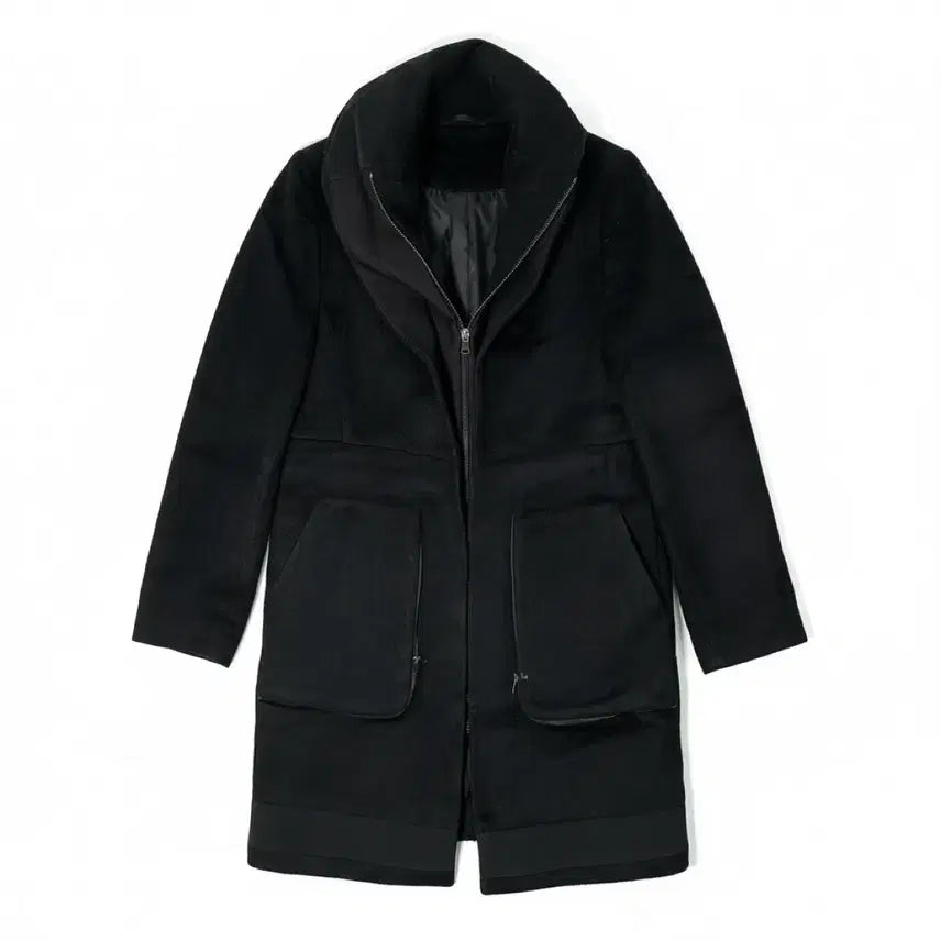 [BUNJANG] Black Wool Long Coat (Size 55) / [55/44~55] 모직 롱 코트 블랙