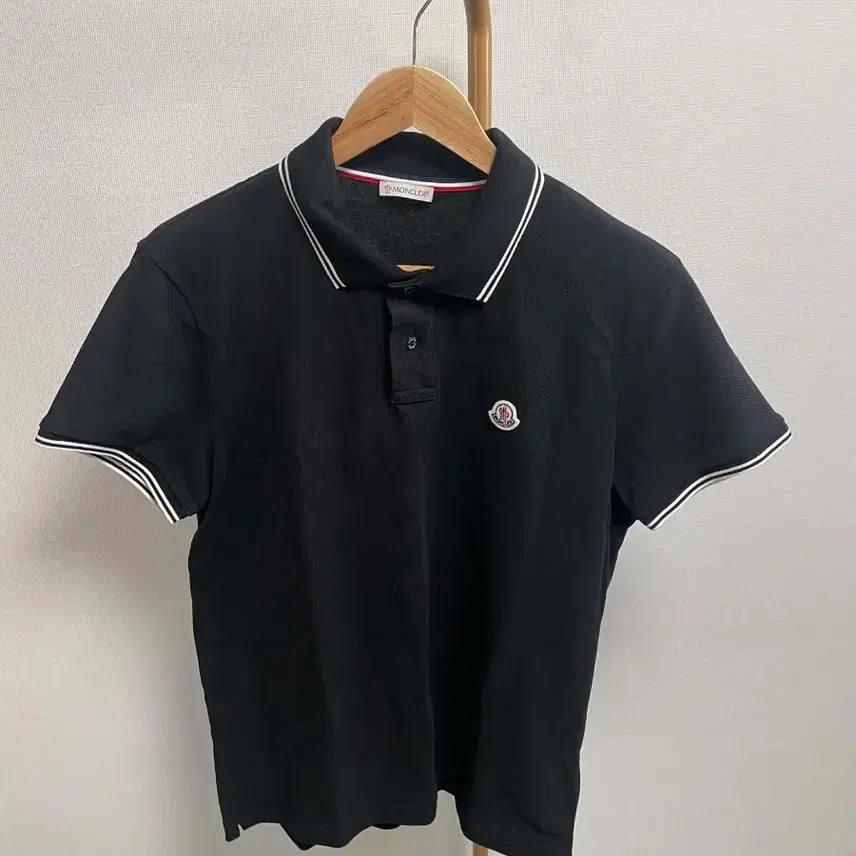 [BUNJANG] Moncler Polo Shirt Black L Size / 몽클레어 카라티 블랙색상 L사이즈실측100