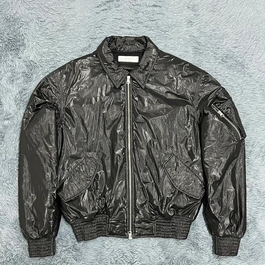[BUNJANG] Toni Wek Black Coated MA-1 Jacket / (정품) 토니웩 블랙 코팅MA-1 점퍼 95사이즈