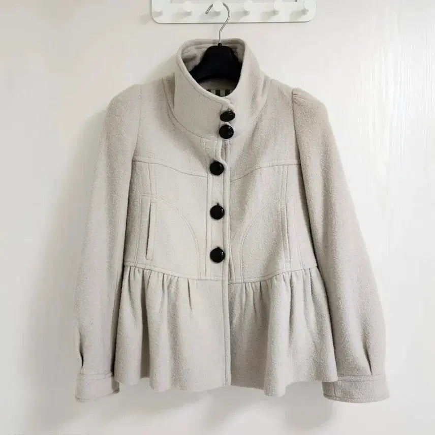 [BUNJANG] Burberry Blue Label Nova Check Peplum Coat / 버버리 블루라벨 노바체크 페플럼 반코트