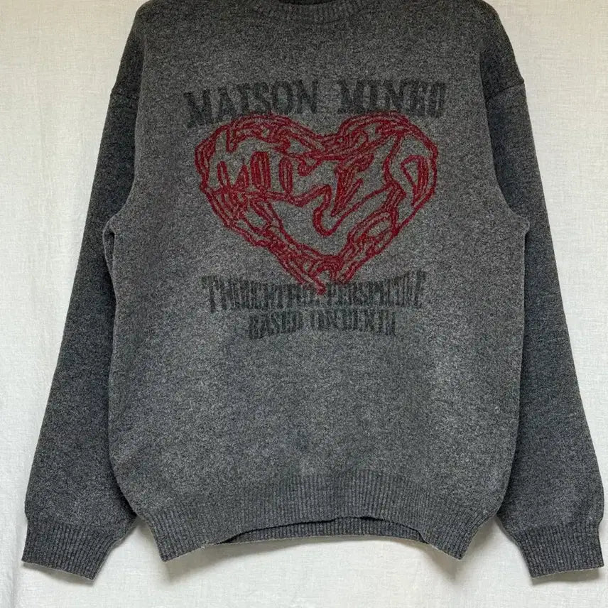 [BUNJANG] Maison Mineed Doodle Heart Knit / 메종미네드 두들하트 니트