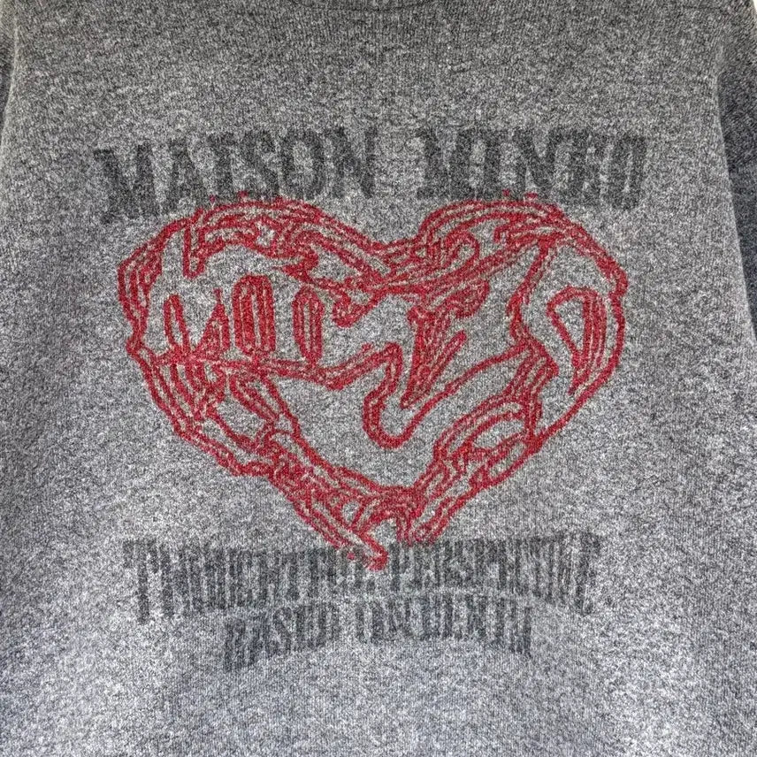 [BUNJANG] Maison Mineed Doodle Heart Knit / 메종미네드 두들하트 니트