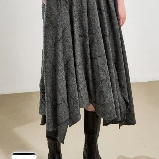 [BUNJANG] SYSTEM Wool Blend Check Bending Skirt / SYSTEM 울 블렌드 체크 밴딩 스커트