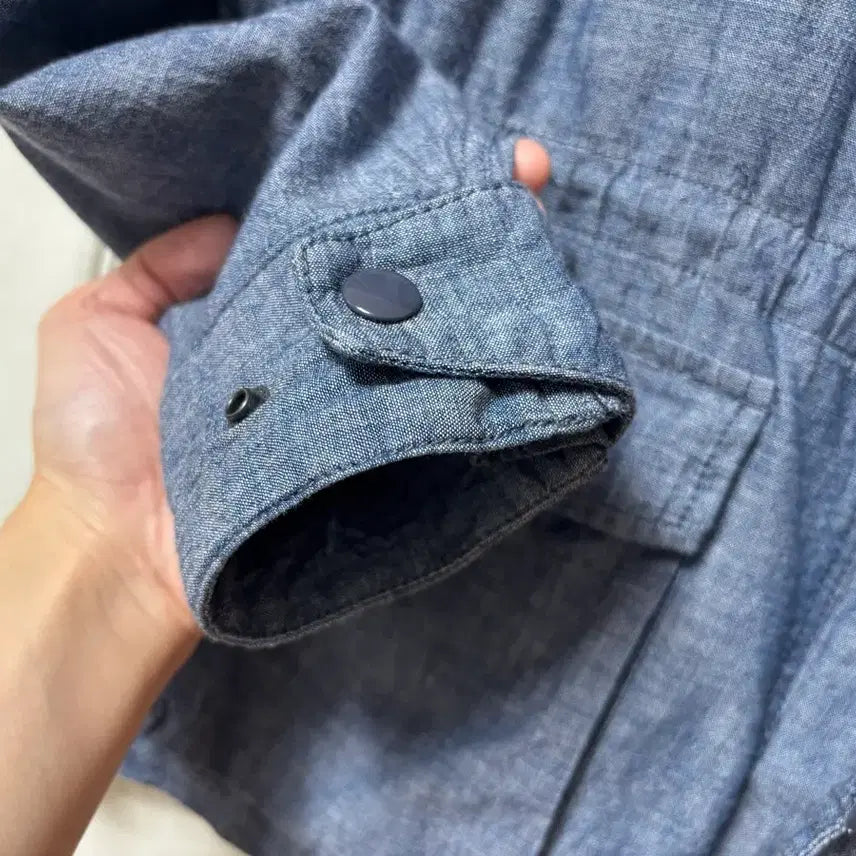 [BUNJANG] Polo Denim &amp; Supply Chambray Cotton Hooded Jacket / 폴로 데님앤서플라이 샴브레이 코튼 후디점퍼 자켓