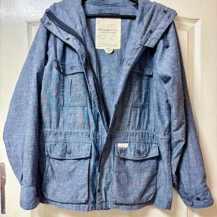 [BUNJANG] Polo Denim &amp; Supply Chambray Cotton Hooded Jacket / 폴로 데님앤서플라이 샴브레이 코튼 후디점퍼 자켓