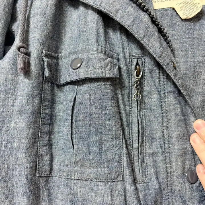 [BUNJANG] Polo Denim &amp; Supply Chambray Cotton Hooded Jacket / 폴로 데님앤서플라이 샴브레이 코튼 후디점퍼 자켓