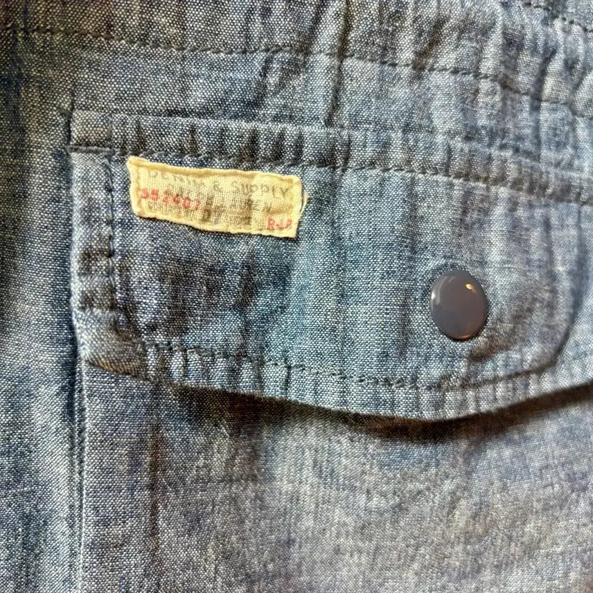 [BUNJANG] Polo Denim &amp; Supply Chambray Cotton Hooded Jacket / 폴로 데님앤서플라이 샴브레이 코튼 후디점퍼 자켓