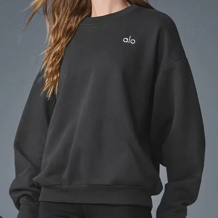 [BUNJANG] alo Black Fleece Sweatshirt / 알로 alo 블랙 약기모 맨투맨 티셔츠