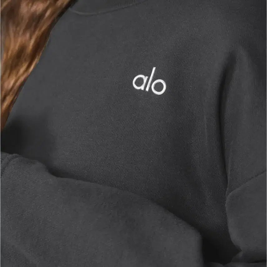 [BUNJANG] alo Black Fleece Sweatshirt / 알로 alo 블랙 약기모 맨투맨 티셔츠