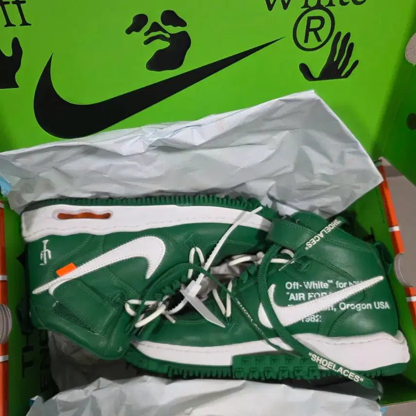 [BUNJANG] Nike Off-White Air Force 1 Green / 나이키 x 오프화이트 에어포스1 그린