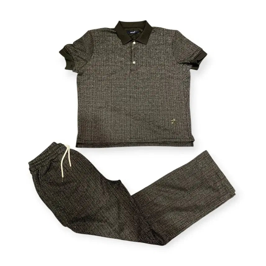 [BUNJANG] Mood Linen Blend Polo Shirt &amp; Pants Set / mood 린넨 혼방 반팔 폴로셔츠 &amp; 바지 세트