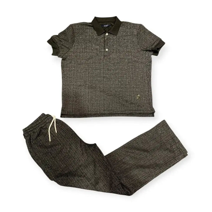 [BUNJANG] Mood Linen Blend Polo Shirt &amp; Pants Set / mood 린넨 혼방 반팔 폴로셔츠 &amp; 바지 세트
