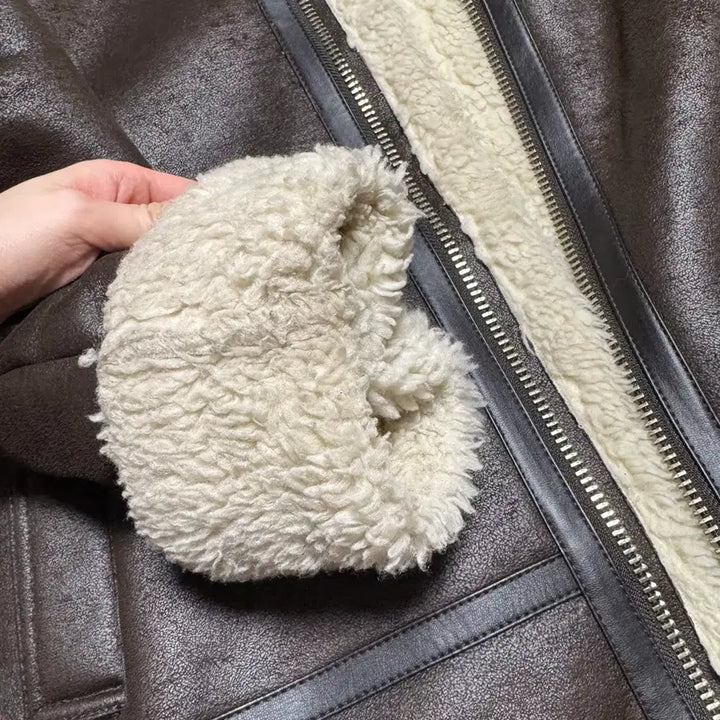 [BUNJANG] Dunst Unisex Shearling Jacket Brown M / 던스트 유니섹스 루즈핏라인 시어링 자켓 브라운 M