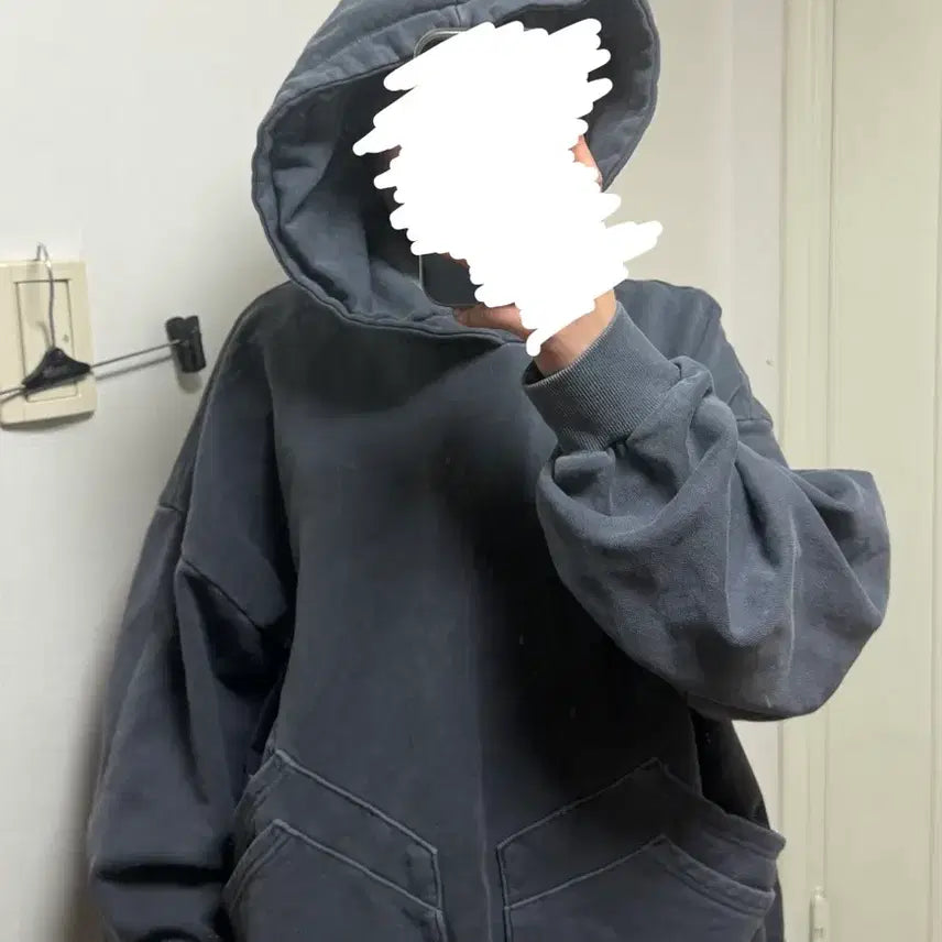 [BUNJANG] Vintage Washed Navy Hoodie / 빈티지 워싱 후드티 네이비