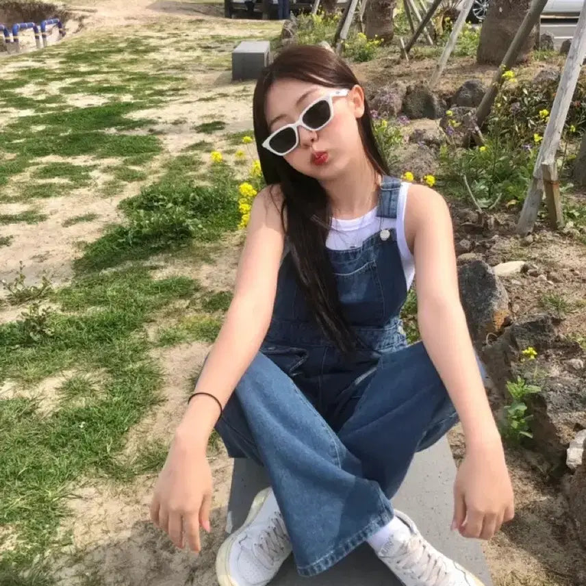 [BUNJANG] Denim Overalls Suspender Pants / 데님 오버롤 멜빵 팬츠