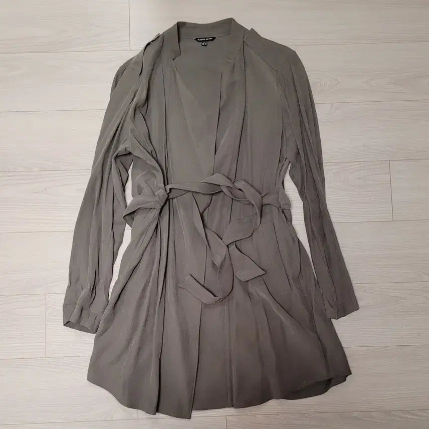 [BUNJANG] Plastic Island Olive Green Long Coat (M) / 여성 플라스틱 아일랜드 봄 롱코트 M