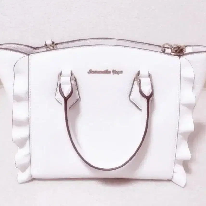[SOLD OUT] 사만사베가 플래터 토트백 화이트 스나계 양산형 교환 가방