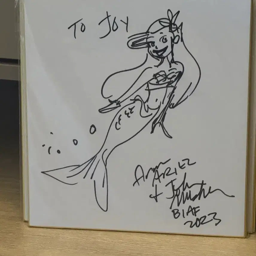 [BUNJANG] Disney The Little Mermaid John Musker Signed Illustration / 디즈니 인어공주 감독 존머스커 인어공주 친필 사인 싸인 일러스트 판매
