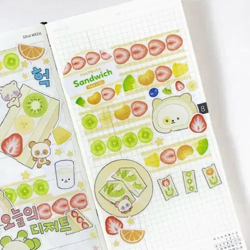 [BUNJANG] PopPop Fruit Sando Washi Tape / 폭폭이 후르츠산도 마테