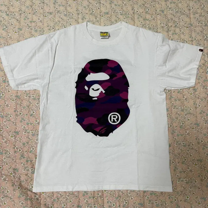 [SOLD OUT] 베이프 빅 에이프 헤드 티셔츠 화이트 퍼플 XL
