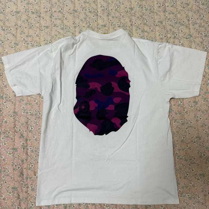 [SOLD OUT] 베이프 빅 에이프 헤드 티셔츠 화이트 퍼플 XL